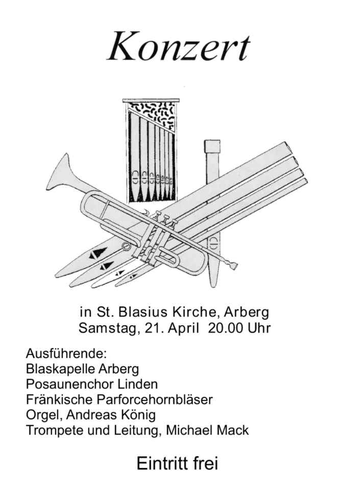 Konzert in der St. Blasius Kirche Arberg